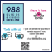 Graphic of a 988 Suicide & Crisis Lifeline magnet with an image of open hands with a heart between them and text that reads, there is hope; and speech balloons that read, talk with us. Suicide prevention